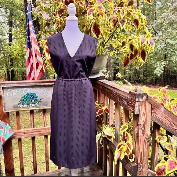 NWT Gorgeous J. Crew Black Midi Dress, Slip On, Size 2, Side Slits, Lined - Picture 1 of 5